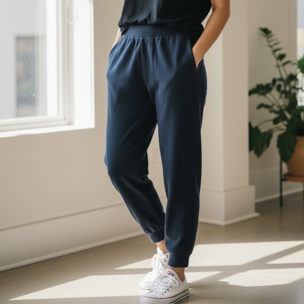 KNITITUDE Gray Blue Soft Stretchy High Rise Jogger Sweatpants Size Medium